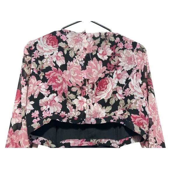 Bardot Garden Floral Maxi Dress Womens Small Pink Fairy Coquette Cutout Flare - Picture 10 of 16